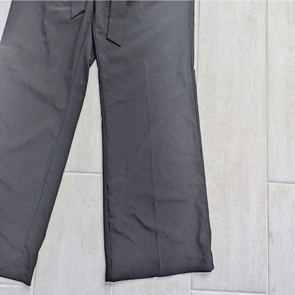 Women's Calvin Klein Trousers Wide Leg Pants Black Belt Loop High-Waisted 8 EUC - Picture 6 of 7